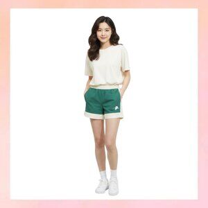 Prince Pickleball Retro Athletic Shorts – Green & White | Size XS